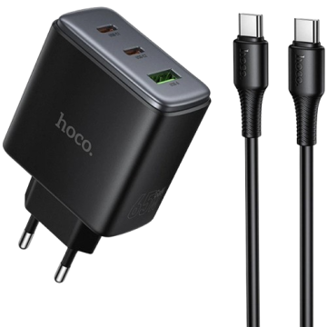 СЗУ Type-C Hoco C160A Upgrade PD65W (2C1A) +кабель Type-C to Type-C